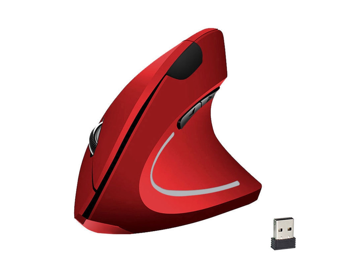 Rato Vertical Sem Fios, Ergonómico, Recarregável, Silencioso, Portátil, Para Computador, Com Bluetooth.red