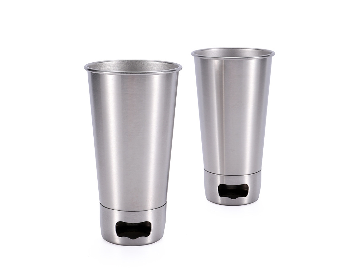 Conjunto de 2 Canecas de Cerveja Abertas, Aço Inoxidável Espesso, Café para Bebidas Frias, 500 Ml AQUAFORGE