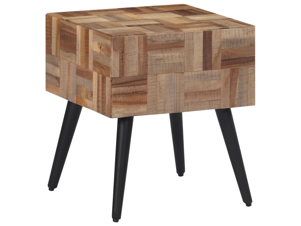 Vidaxl Mesa De Apoio 40x40x45 Cm Madeira De Teca Recuperada Maciça