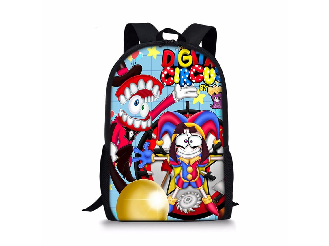 Mochila Magical Numbers Circus Pamni Print, Mochila Grande com Estampa de Desenho Animado para Estudantes, Modelo 22 BRILVIBERA