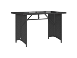 Mesa de jardim com tampa de vidro 110x68x70 cm Vime Pe Preto MAISON EXCLUSIVE
