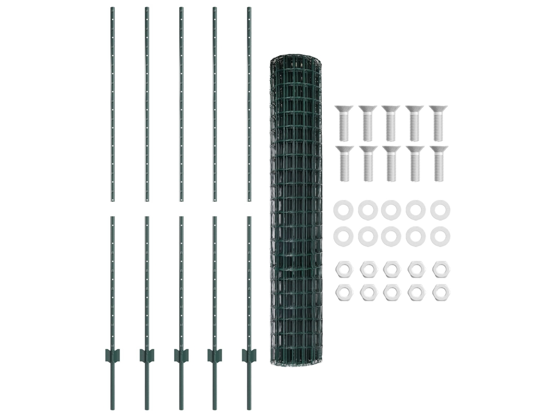 Conjunto 1 Barreira Externa Vidaxl Verde Aço (10 X 1,6 M)
