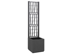 Conjunto 1 Vaso De Jardim Vidaxl Cinzento Polipropileno (36 X 36 X 140 Cm)