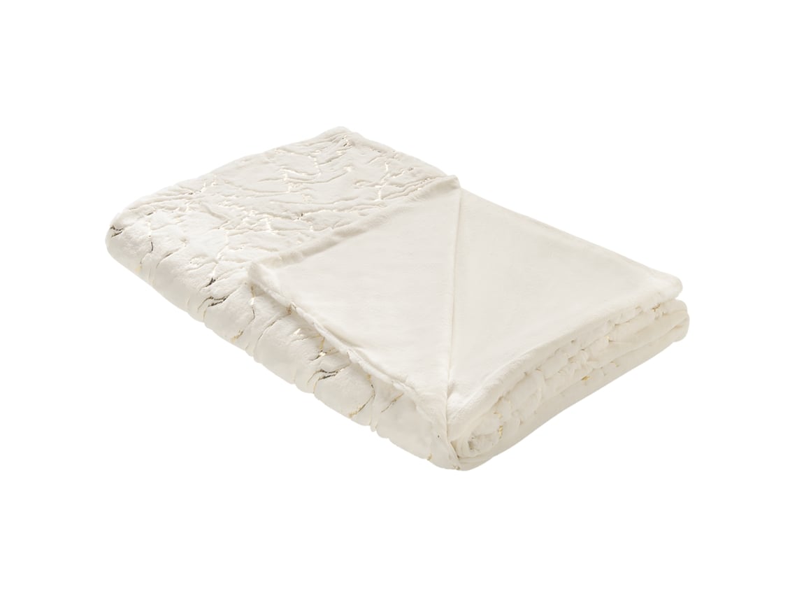 Manta De Felpa Beliani Godavari De Poliéster Beige 150x200x1