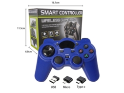 Gamepad Semi Fio 2.4g para Android Caixa Pequena Colorida e Azul com Otg Duplo YUNZII