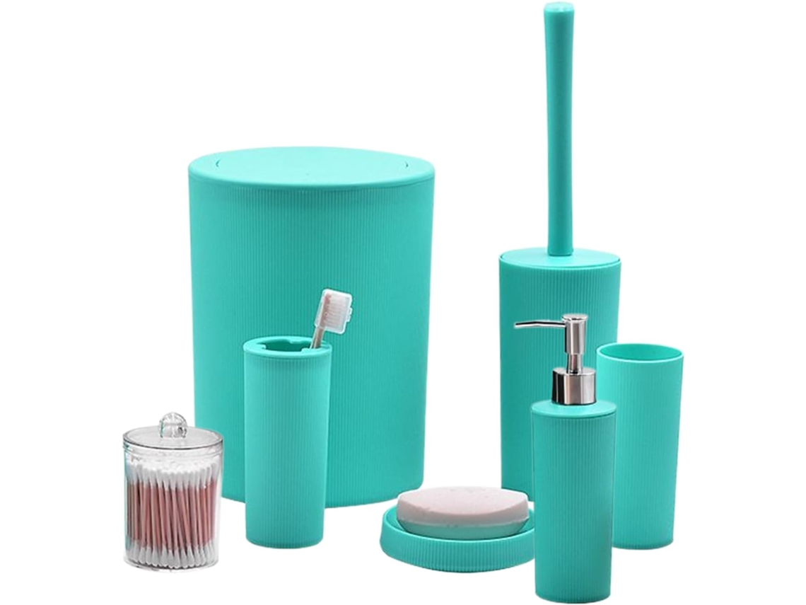 Conjunto de Acess Rios para Banheiro com Dispensador Lo o Sabonete e Lixeira Compacto 7 Pe as Pia Ideal Viagens F Rias VAYOTOY