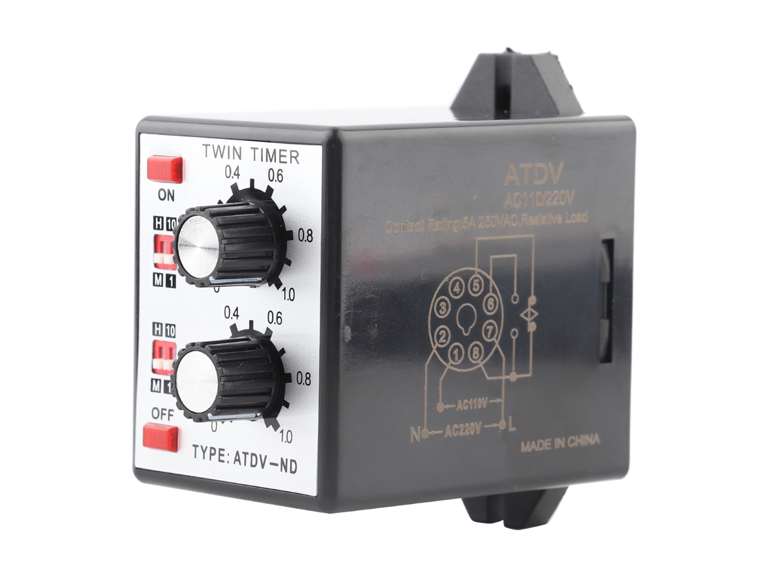 Relé de Chave de Tempo com Controle de Botão Twin Timer Atdv Nd Ac110v 220v | S/MARCA