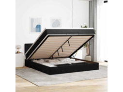 Vidaxl Estrutura De Cama Otomana Com Colchão 180x200 Cm Veludo Preto