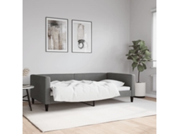Vidaxl Sofá-cama 100x190 Cm Tecido Cinzento-escuro