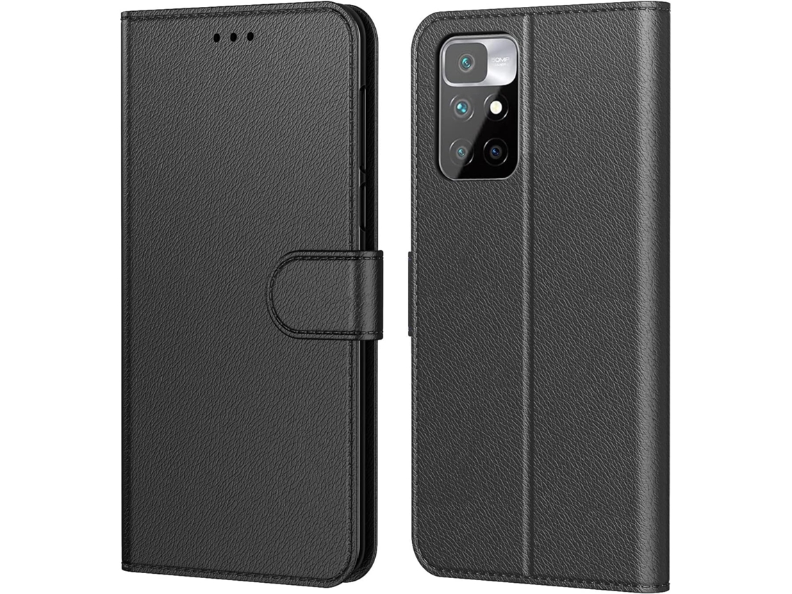 Capa Fecho Vídeo Para Xiaomi Redmi 10 4g 2022/2021 Hongwe. Pele Sintética Magnética