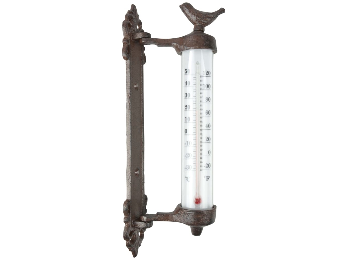 Esschert Design Termómetro de parede ferro fundido castanho BR20