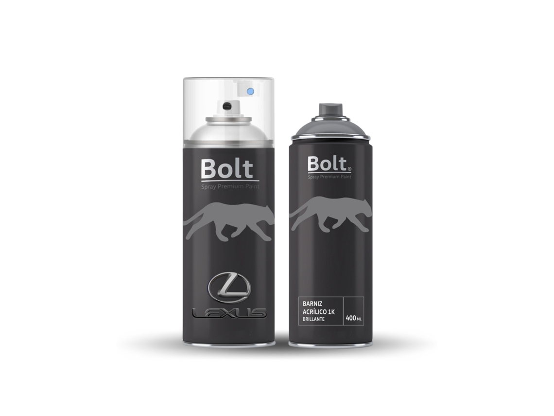 Embalagem Tinta Em Spray De Duas Camadas Para Lexus Metalizada Verniz 1k 400ml Bolt Spray Premium Paint (1c3 Dark Grey Effect)