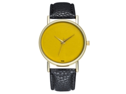 Reloj De Cuarzo De Muñeca Con Correa De Cuero Fashion Para Mujer Y Hombre (negro)