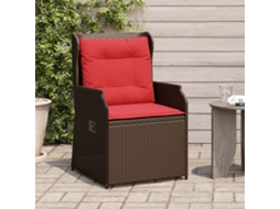 Vidaxl Conjunto De 2 Cadeiras De Jardim Reclináveis Com Almofadas, Em Rattan Sintético Marrom