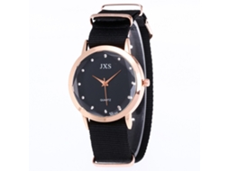 Reloj De Cuarzo Para Mujer Fashionable Con Correa De Nylon Y Espejo De Vidrio