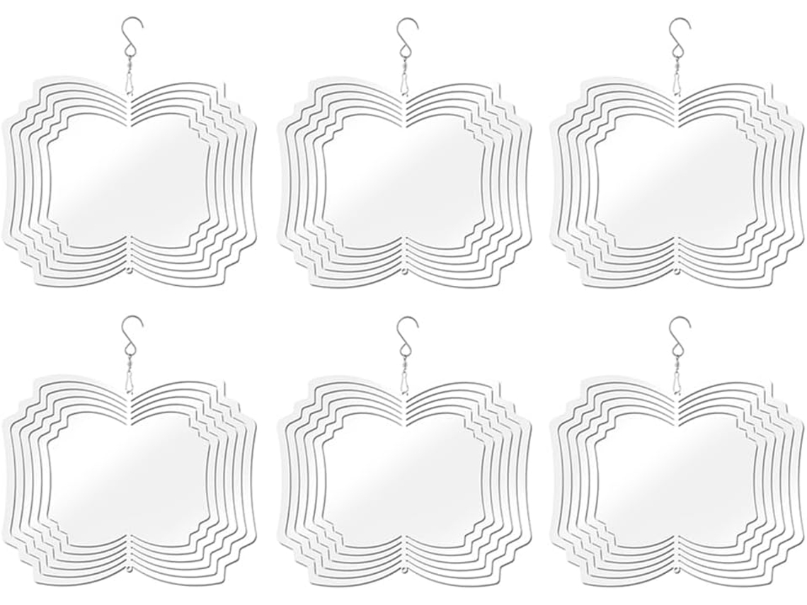 Kit Com 6 Moldes De Sublimação De 8 Polegadas, Cata Vento 3d Para Pendurar No Jardim, Ideal Para For Gokoco