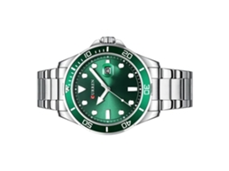 Relógio masculino de quartzo com pulseira luminosa de aço inoxidável, resistente à água até 3 ATM.