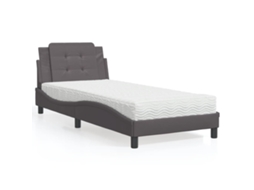 Vidaxl Estrutura De Cama Sem Colchão Zadar 80x200 Cm Couro Artificial Cinzento