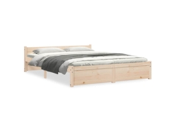 Bed Frame, Bed Frames Vidaxl Marrom Madeira (150 X 200 Cm)