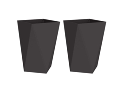 Conjunto 2 Caixa De Vaso Vidaxl Preto Aço (50 X 50 X 75 Cm)