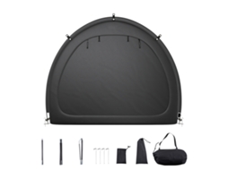 Barraca de Camping para Armazenamento Bicicletas, Impermeável em Formato Leque 203x122x169 Cm com Janela Ventilada, Fibra Vidro Alta Resistência e