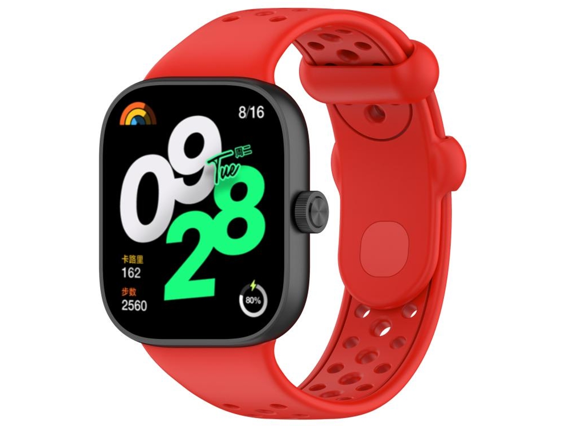Bracelete para Xiaomi Band 9 Pro / Redmi Watch 6 / 5 Silicone Respirável com Orifícios Vermelha XIAOMOYU