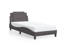 Estrutura de Cama Zadar Couro Artificial Cinzento 90x190 cm