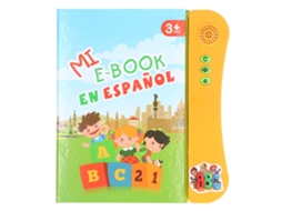 Mali livro com Som Eletrônico Aprender Espanhol Animais Frutas Números Brinquedo Educativo para Crianças Laranja