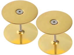 Placas De Cobertura Para Orifícios Portas Segurança Em Aço Inoxidável Reforçado, Cor Dourada, 67mm De Diâmetro, Conjunto
