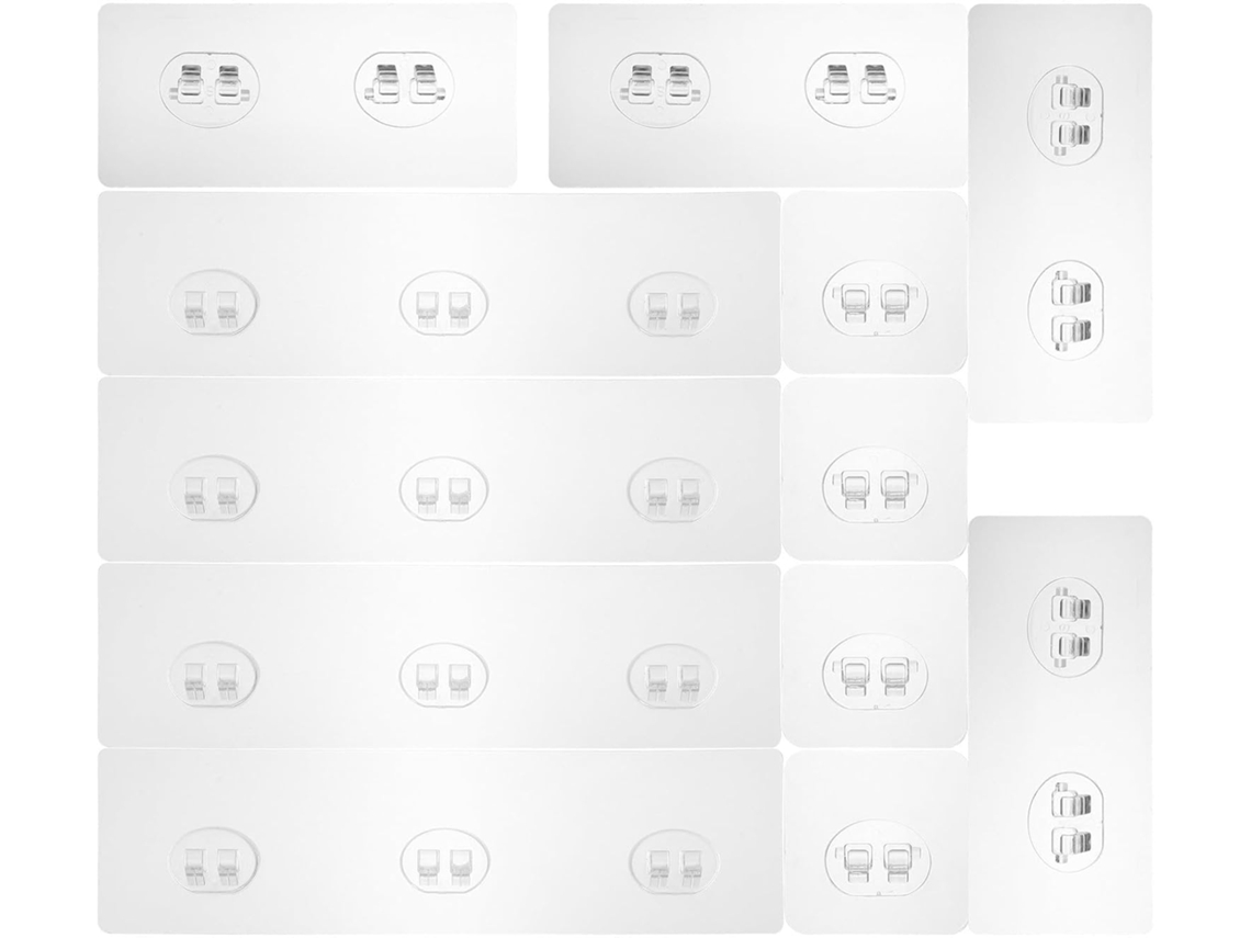 12 Ganchos Adesivos De Parede Em Plástico Transparente Para Pendurar