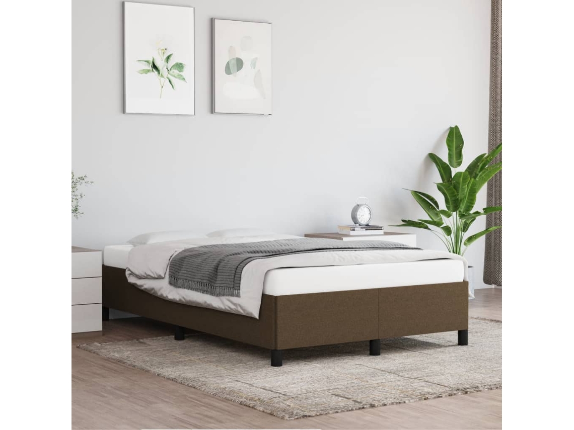 Vidaxl Estrutura De Cama Sem Colchão 120x190cm Castanho Escuro