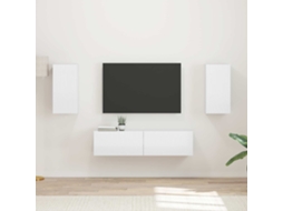 Vidaxl Conjunto De Móvel De Tv 4 Unid. Branco Brilhante