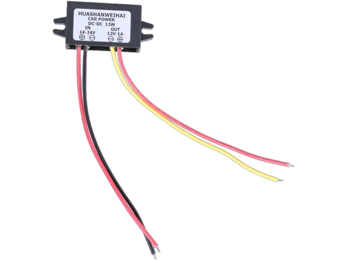 Módulo conversor de voltagem eficiente de 14-24V para 12V para reprodutor eletrônico de carro.