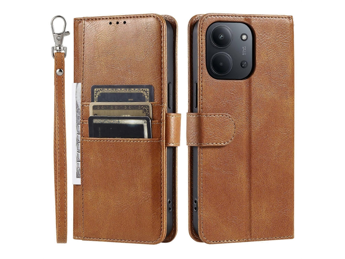 Tkdaddy Para Xiaomi Redmi 15c 5g (ue) (173 Mm) / 15c 4g (ue) (173 Mm) Capa Com 6 Compartimentos Para Cartões, Couro Sintético, Capa Antiqueda Com Alça