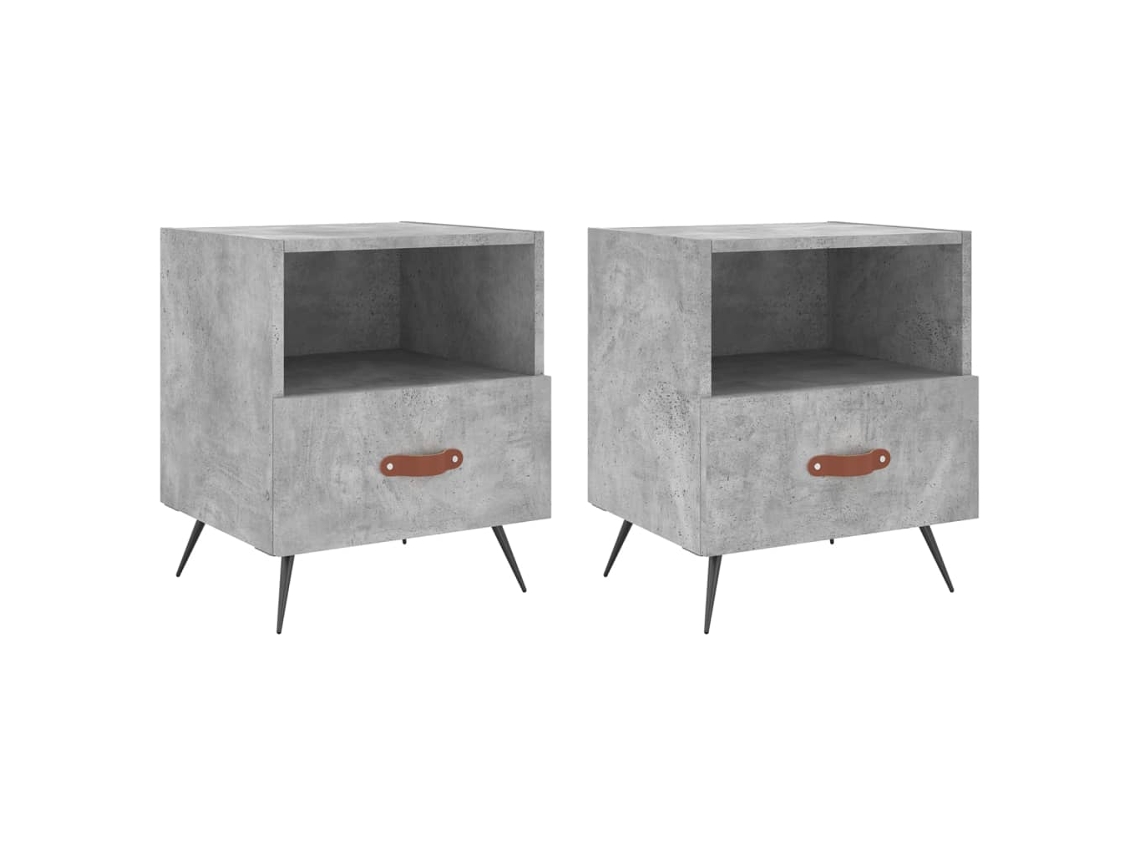 Bedside Cabinet, Bedside Cabinets Vidaxl Cinzeto Madeira Processada (n/a)