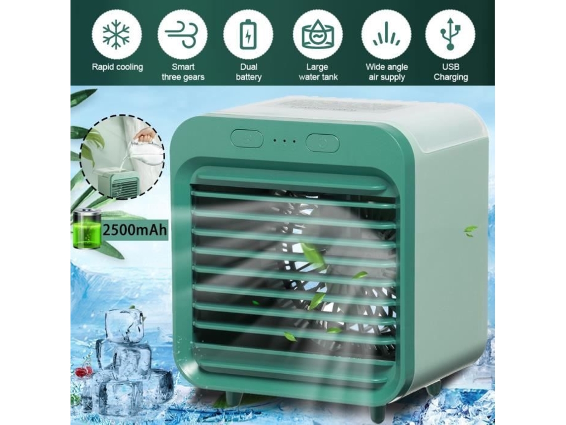 Mini Climatizador Usb Portátil 3 Velocidades Verde AQUAFORGE