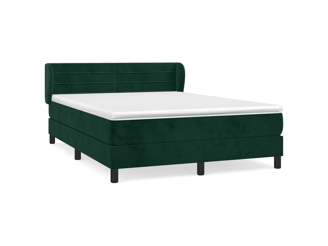 Cama com Molas/colchão 140x200 Cm Veludo Verde escuro MAISON EXCLUSIVE