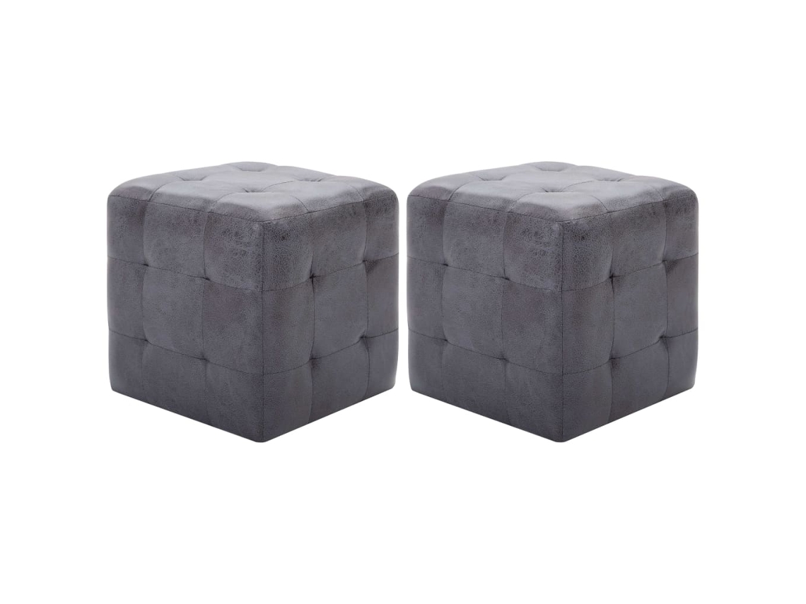 Pouffe, Pouffes Vidaxl Cinzeto Couro Artificial (n/a)