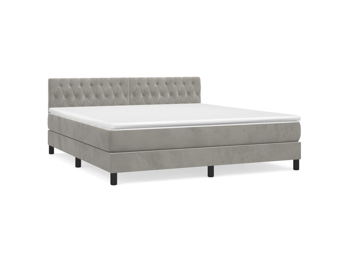 Box Spring Bed, Box Spring Beds Vidaxl Cinzeto Veludo (180 X 200 Cm)