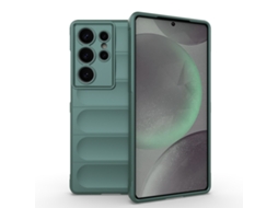 Capa Halinuia Para Samsung Galaxy S25 Ultra 5g Magic Shield Tpu Flanela Verde Escuro