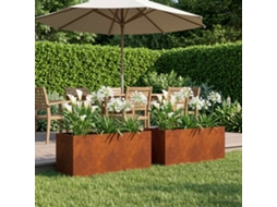 Vidaxl Vaso De Jardim 2 Unid. Ferro Enferrujado 80 X 40 X 40 Cm