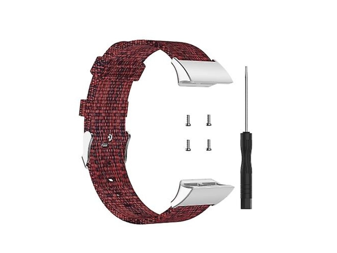 Pulseira De Relógio Lurelia Para Garmin Forerunner 35/30 Universal Nylon Canvas Vinho Vermelho
