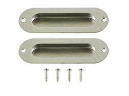 Mango de parede embutido para porta deslizante, aço inox, conjunto de 2 peças S/MARCA