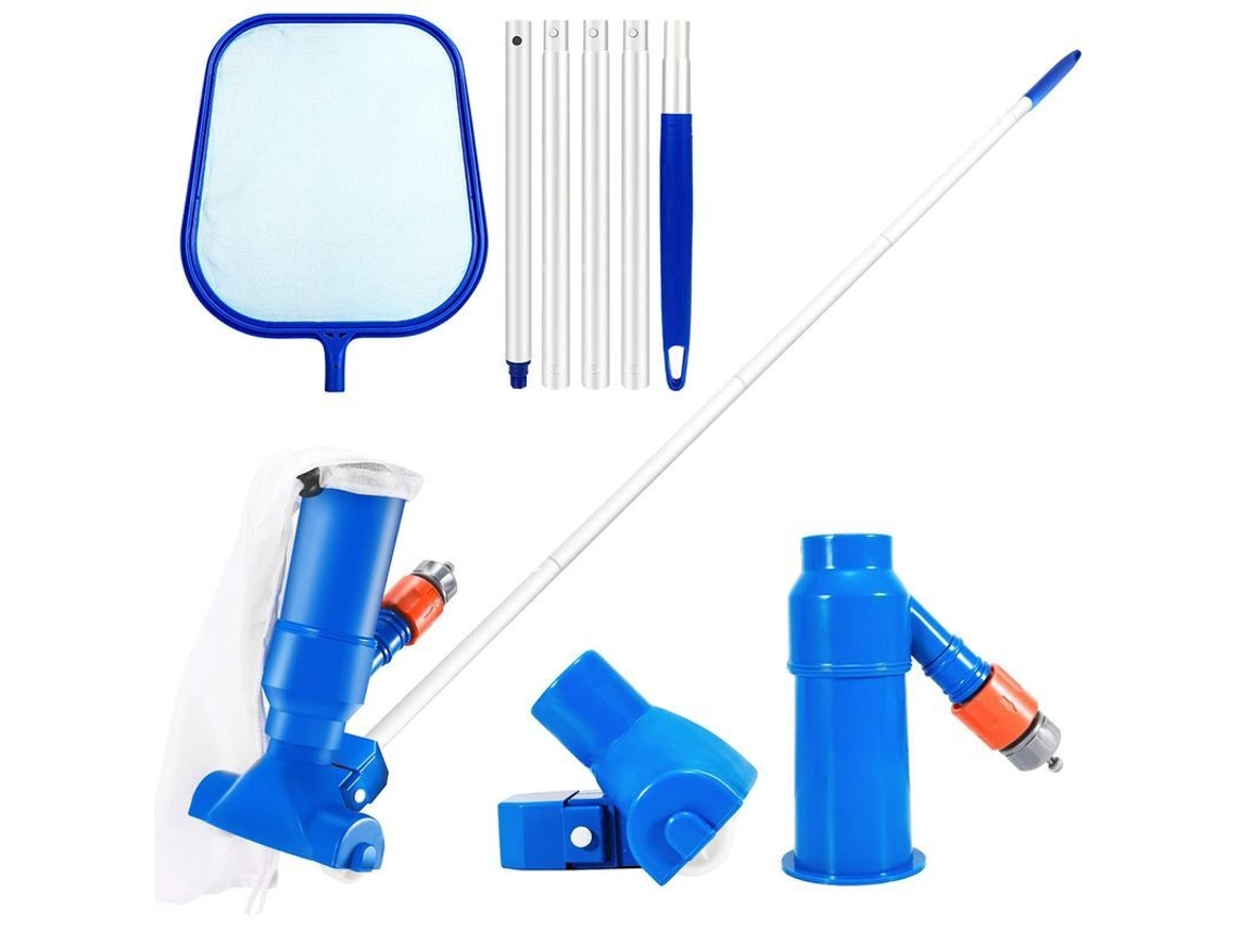 2026 kit de Limpeza e Manutenção de Piscina com Vara Telescópica, Aspirador e 3 Peças de Limpeza