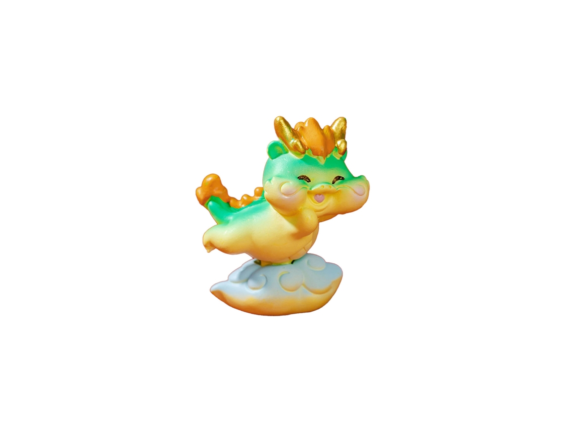 Dragão feliz verde em miniatura para decoração de Ano Novo e feng shui LAXISCREED