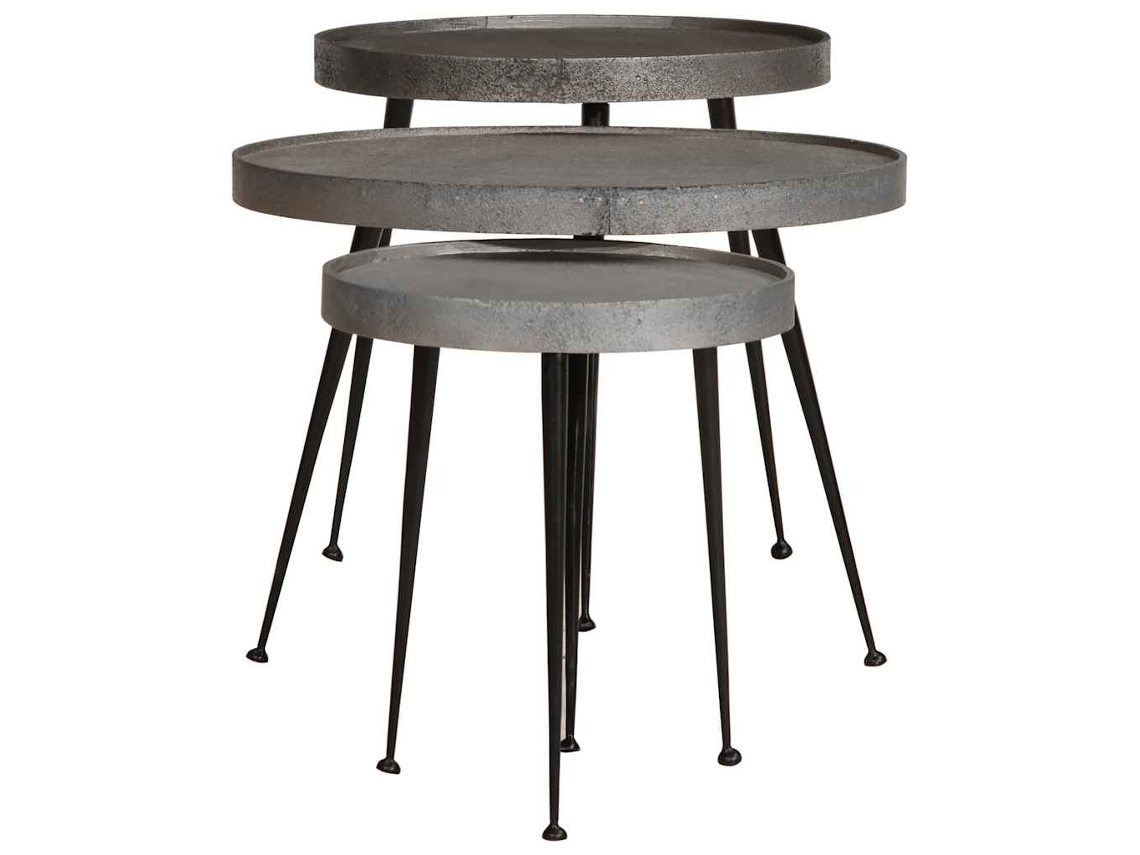 Mesas de Centro 3 Pcs Derivados de Madeira Prateado MAISON EXCLUSIVE