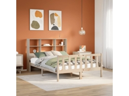 Cama Com Estante Sem Colchão 150x200 Cm Pinho Maciço