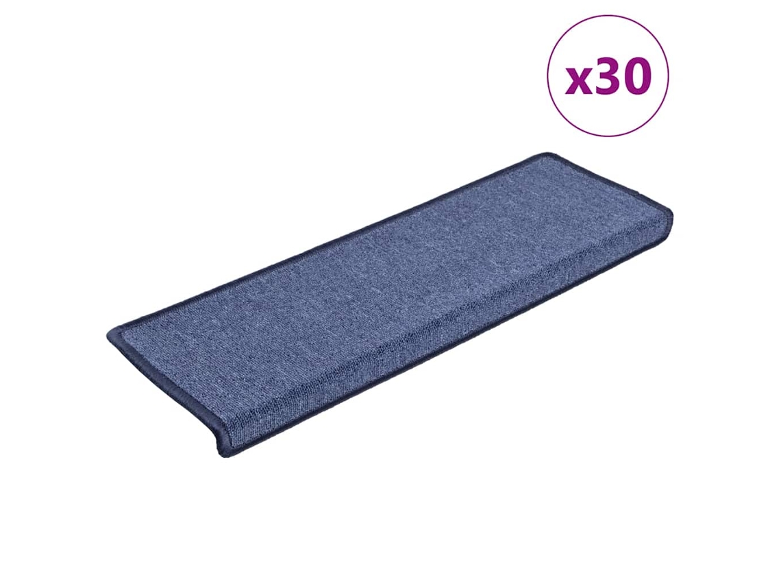 Conjunto 30 Tapetes de escadas VIDAXL azul