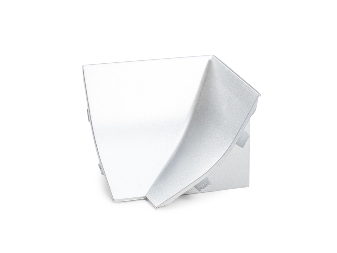 Quest Canto Interior Para Perfil De Bancada Pvc 23x23 Mm, Encaixe Fácil, Prateado