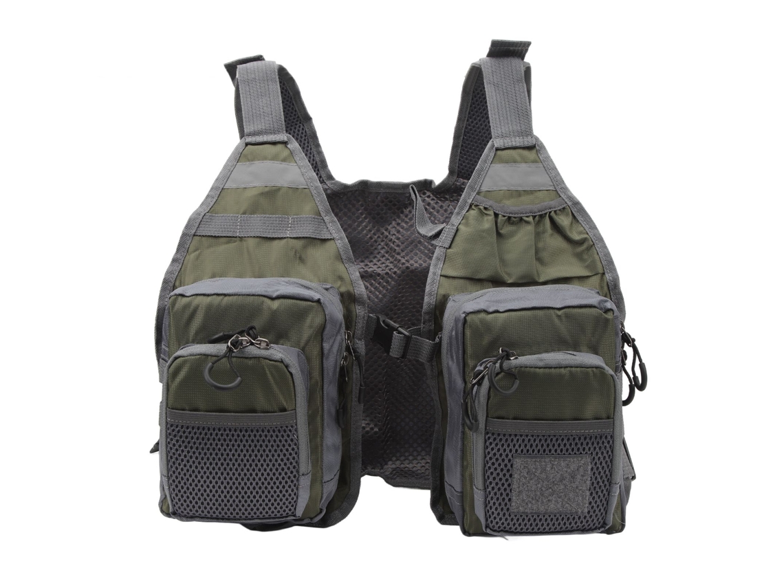 Coleteira de Pesca com 8 Bolsos Oxford Verde Od